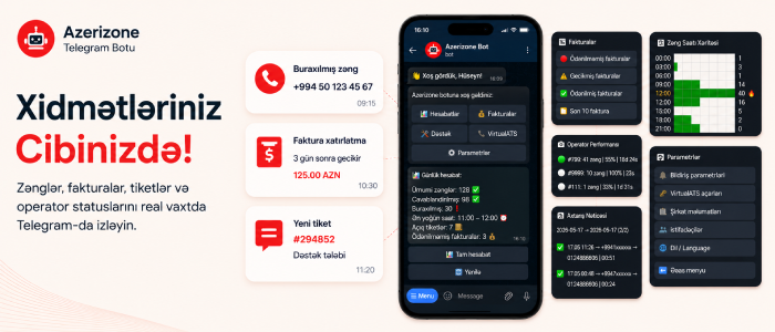 Azerizone Telegram Botu: xidmətləriniz indi cibinizdə